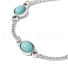 Alloy Resin Link Chain Bracelet with 304 Stainless Steel Curb Chains BJEW-JB09514-01-2