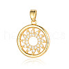 Brass Micro Pave Clear Cubic Zirconia Pendants ZIRC-OY001-16G-1