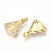Brass Micro Pave Clear Cubic Zirconia Pendants KK-M300-12G-02-2