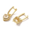 Rack Plating Brass Micro Pave Cubic Zirconia Dangle Hoop Earrings EJEW-A031-06G-2