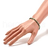 3.5MM Natural Emerald Round Beads Stretch Bracelet for Women BJEW-JB07413-3