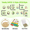  24Pcs 12 Style Alloy Enamel Pendants FIND-TA0002-72-3
