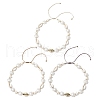 3Pcs 3 Colors Summer Synthetic Turquoise Starfish & Natural Cowrie Shell & White Imitation Pearl Adjustable Beaded Necklaces NJEW-JN05270-2