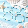 3Pcs Dyed Synthetic Turquoise & Natural Howlite Beads Bracelets for Women BJEW-JB11794-1