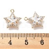 Brass Micro Pave Clear Cubic Zirconia Pendants KK-M102-29G-3