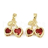 Brass Micro Pave Cubic Zirconia Pendants KK-N254-227G-01-1