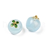 Transparent Glass Apple Pendants DGLA-E004-16E-2