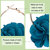 ANATTASOUL 4 Pairs 4 Colors 3D Flower Cloth Hoop Earrings EJEW-AN0003-69-6