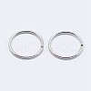Rhodium Plated 925 Sterling Silver Open Jump Rings STER-F036-02P-0.3x4mm-2