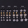 316L Surgical Stainless Steel Clear Cubic Zirconia Star Cartilage Earrings WGC4894-08-1