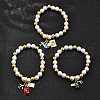 Travel Theme Brass Stretch Bracelets BJEW-C098-05-2