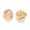 Brass Micro Pave Cubic Zirconia Charms KK-N261-91G-2