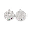 Brass Micro Pave Colorful Cubic Zirconia Pendants KK-E068-VC117-1