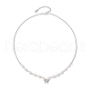 Bowknot Brass Micro Pave Cubic Zirconia Pendant Necklaces NJEW-JN04908-4