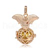 Golden Plated Brass Hollow Round Cage Pendants KK-J252-04G-2