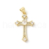Brass Micro Pave Cubic Zirconia Pendants KK-P294-07G-04-1