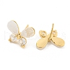 Brass Micro Pave Cubic Zirconia Stud Earring EJEW-P269-25KCG-2