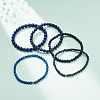 Natural Lapis Lazuli(Dyed & Heated) Round Beaded Stretch Bracelet BJEW-JB08368-2