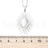 Sunflower 304 Stainless Steel Pendant Necklaces NJEW-M096-08P-3