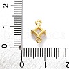 Brass Cubic Zirconia Rhombus Connector Charms KK-F894-12G-06-3