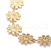 Enamel Daisy Link Chain Necklace NJEW-P220-01G-4