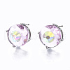 Brass Stud Earrings GLAA-S193-039A-P-1