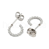 Tarnish Resistant 304 Stainless Steel Half Hoop Earrings EJEW-H100-11A-P-3