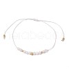 Natural Round Moonstone Beads Braided Bead Bracelets for Women BJEW-JB11655-02-2