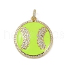 Brass Enamel & Micro Pave Cubic Zirconia Pendants KK-M322-06G-01-1