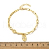 Brass Micro Pave Clear Cubic Zirconia Charm Bracelets BJEW-U020-05G-5