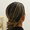 Elegant Vintage Iron & Glass Middle Eastern Tassel Earrings Face Veil for Women's Party SN0102-2-3