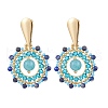 Natural Lapis Lazuli & Mashan Jade Boho Stud Earrings EJEW-MZ00281-03-1