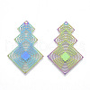 Ion Plating(IP) 201 Stainless Steel Filigree Pendants STAS-R102-33-2