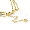 304 Stainless Steel 3-Strand Box Chain Butterfly Link Bracelets for Women BJEW-C071-01G-3