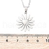 Heart Flower 304 Stainless Steel Pendant Necklaces NJEW-M096-11P-3