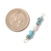 Dyed Natural Howlite Chip & Natural Cultured Freshwater Pearl Rice Beaded Connector Charms PALLOY-JF03707-07-2