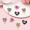 8Pcs 4 Style Valentine's Day Alloy Enamel Pendants FIND-FS0001-90-8