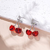 Cherry Zinc Alloy & CCB Plastic & 304 Stainless Steel & Iron Pendant Necklaces & Charm Bracelets & Stud Dangle Earrings Sets FS-WGA613B-02-2