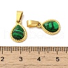 Synthetic Malachite Faceted Teardrop Charms STAS-P361-01G-06-3