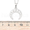 Double Horn 304 Stainless Steel Pendant Necklaces NJEW-M096-09P-3