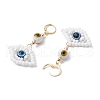Glass Seed Bead Evil Eye Hoop Earrings EJEW-MZ00272-01-4