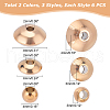 DICOSMETIC 36Pcs 3 Style Ion Plating(IP) 202 Stainless Steel Beads STAS-DC0004-12-5