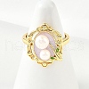 Brass Enamel Cuff Rings RJEW-K291-04G-02-2