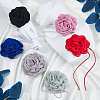 SUPERFINDINGS 6Pcs 6 Colors Cloth Flower Collar Choker Necklace NJEW-FH0001-11-5