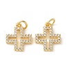 Brass Micro Pave Clear Cubic Zirconia Pendants KK-Q031-35G-01-1
