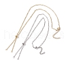 2Pcs 2 Colors Brass Slider Necklace Makings AJEW-JB01275-1