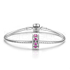 TINYSAND Rhodium Plated 925 Sterling Silver European Beads TS-C-192-3