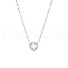 White Cubic Zirconia Heart Pendant Necklace with Stainless Steel Chains OQ9710-5-1