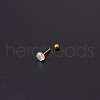316L Surgical Stainless Steel Clear AB Cubic Zirconia Flat Round Cartilage Earrings WGE6C84-02-1