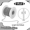 Unicraftale 1Roll 304 Stainless Steel Curb Chains CHS-UN0001-27-3